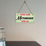 Please Clean Microwave After Use 5x10 Hanging Plus Wall or Door Sign | Home & Office Décor