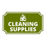 Notched Standard Cleaning Supplies Wall or Door Sign | Facilities and Rooms Sign