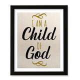 Designs ByLITA I Am A Child Of God, Wall Print Art | Religious Home Decor (Unframed or Framed)