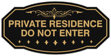 Signs ByLITA Victorian Private Residence Do Not Enter Wall or Door Sign - Laser-Engraved Lettering | Durable ABS Plastic | Vibrant Colors | Powerful Foam Tape