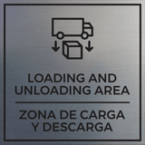 Signs ByLITA Square Loading and Unloading Area Wall or Door Sign | Spanish Bilingual Warehouse Signs