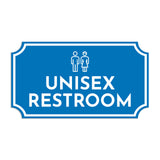 Notched Standard Unisex Restrooms Wall or Door Sign