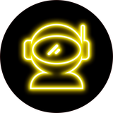 Circle Plus Astronaut Neon Graphic Style Wall or Door Sign | Live Streamer Gaming Themed Decoration