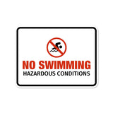 Classic Framed Plus No Swimming – Hazardous Conditions Door or Wall Sign | Miscellaneous Warning Signs - Industrial & Construction