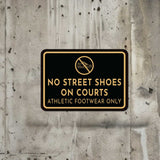 Classic Framed No Street Shoes on Courts — Wall or Door Sign | Sport Court & Field - Sign