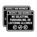 Signs ByLITA Classic Framed Respect Our Business: No Soliciting, Panhandling, or Loitering Allowed Wall or Door Sign (Multipacks)