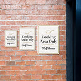 Portrait Round Plus Cooking Area Only – Staff Access Wall or Door Sign | General Kitchen and Food-related