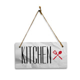 Kitchen 5x10 Hanging Plus Wall or Door Sign | Rustic Twine | Range of Vibrant Decor Styles | Room Signs For Home and Business