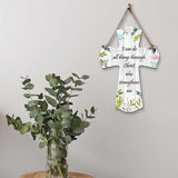 I can do all things through Christ who strengthens me Cross Hanging Sign | Rustic Twine | Inspiring Religious Bible Decor