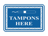 Signs ByLITA Classic Framed Tampons Here Vintage Bathroom Wall or Door Sign