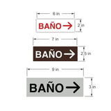 Signs ByLITA Basic Baño Right Arrow Directional Wall or Door Sign
