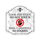 Heritage Plus Look and Enjoy Do Not Touch Mira y Disfruta No Toques Wall or Door Sign | Bilingual Signage