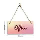 Office 5x10 Hanging Plus Wall or Door Sign | Rustic Twine | Range of Vibrant Decor Styles | Room Signs For Home and Business