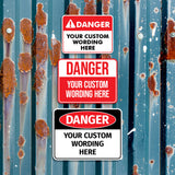 Classic Framed Plus Custom Danger Wall or Door Sign | Customizable Warning Sign For Homes and Businesses | Health and Safety Signage