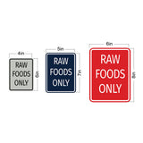 Signs ByLITA Portrait Round Food Preparation Area: Raw Foods Only Door or Wall Sign Durable ABS Plastic | Laser Engraved | Easy Installation | Kitchen | Hygiene