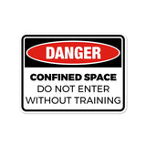 Classic Framed Plus Danger: Confined Space – Do Not Enter Without Training Door or Wall Sign | Miscellaneous Warning Signs - Industrial & Construction