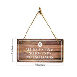 Sales & Solicitation | Rustic Oak Wood 5 x 10" Hanging Signs
