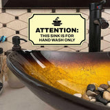 Notched Standard Attention: This Sink is for Hand Wash Only Wall or Door Sign | Warning/Safety/Precaution