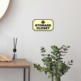 Notched Standard Storage Closet Wall or Door Sign | Facilities and Rooms Sign