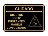 Signs ByLITA Classic Framed Cuidado Objetos Corto Punzantes Maneje con cuidado Door or Wall Sign Easy Installation | Health And Safety | Building And Hospitality