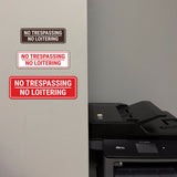 Signs ByLITA Standard No Trespassing No Loitering Wall or Door Sign | Office & Home Signage