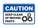 Classic Framed Plus Caution Keep Clear Of Moving Parts Wall or Door Sign | Workplace Safety Compliance Signs
