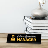 Signs ByLITA Culture Operations Manager Black Frame Desk Sign (2x8")