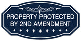Signs ByLITA Victorian Property Protected By 2nd Amendment Sign - Easy Installation | Durable Wall or Door Sign