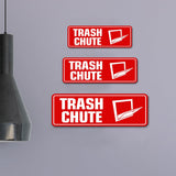 Standard Plus Trash Chute Wall or Door Sign | Public Signage