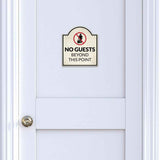 No Guests Beyond This Point' Headstone - Wall or Door Signs ? Access & Control Sign