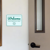 Classic Framed Plus Welcome – We’re Glad You’re Here! Door or Wall Sign | Medical Facility Greeting & Reception