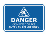 Signs ByLITA Classic Framed Danger: Confined Space - Entry by Permit Only Door or Wall Sign Easy Installation | Health And Safety | Building And Warning Signs