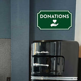 Notched Standard 'Donations' Wall or Door Sign | Customer Interaction Sign
