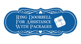 Signs ByLITA Designer Ring Doorbell for Assistance with Packages Wall or Door Sign