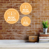 Circle Plus Music Studio Wall or Door Sign | Easy Installation | Business & Studio Signage