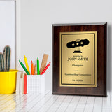 Skateboarding Customizable Wooden Award Plaque | Easel Mount Option | Achievement and Recognition Personalizable Plaques