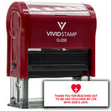Vivid Stamp Thank you for reaching out to me and touching my life with God’s love Self-Inking Rubber Stamp Self-Inking Rubber Stamps