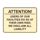 Signs ByLITA Classic Framed Attention! Users of our facilities do so at their own risk; we disclaim all liability Door or Wall Sign Easy Installation | Warning Health & Safety | Office & Venues