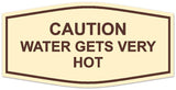 Signs ByLITA Fancy Caution Water Gets Very Hot Sign | Durable Plastic | Vibrant Colors | Powerful Foam Tape