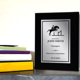Equestrian and Horse Riding Customizable Black Frame Wooden Award Plaque | Easel Mount Option | Personalizable Plaques | Sport and Athletic Competition Award