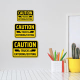 Classic Framed Plus Caution: Trucks Entering/Exiting Door or Wall Sign | Miscellaneous Warning Signs - Industrial & Construction