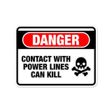 Classic Framed Plus Danger: Contact with Power Lines Can Killن Door or Wall Sign | Miscellaneous Warning Signs - Industrial & Construction