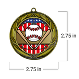 All Quality Baseball Softball Wreath Design Medal - 1st, 2nd, 3rd Place