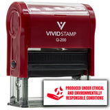 All Quality Produced under ethical and environmentally responsible conditions Self-Inking Rubber Stamp
