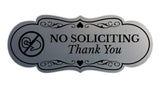 Designer No Soliciting Thank You (Doorbell) Wall or Door Sign