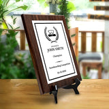Snowboarding Customizable Wooden Award Plaque | Easel Mount Option | Achievement and Recognition Personalizable Plaques