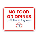 Classic Framed Plus No Food or Drinks In Children’s Play Area Door or Wall Sign | Child Safety Business Signs