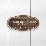 Victorian Plus Court Reporter's Office Wall or Door Sign | Legal and Courtroom Decoration
