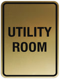 Signs ByLITA Portrait Round Utility room Sign - Laser-Engraved Lettering | Durable ABS Plastic | Vibrant Colors | Powerful Foam Tape