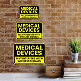 Classic Framed Plus Medical Devices May Interfere With Wireless Signals Door or Wall Sign | Miscellaneous Warning Signs - Industrial & Construction